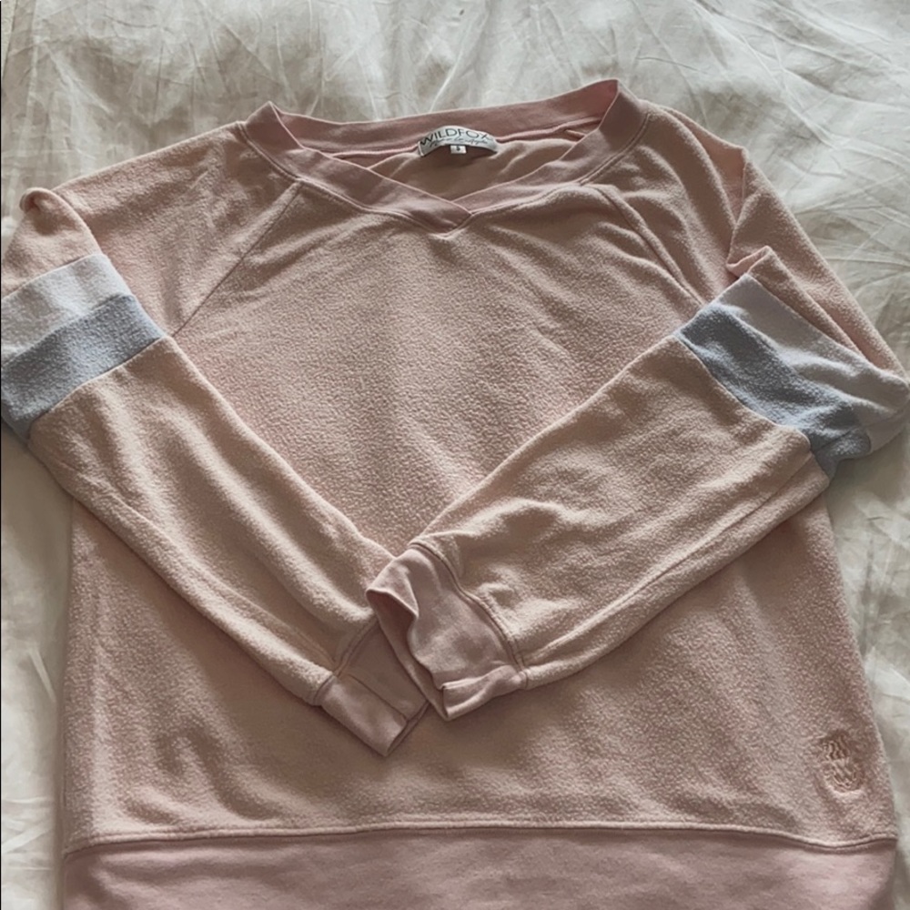 Wildfox light pink terry cloth sweatshirt